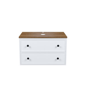 Изображение товара Тумба под раковину Iddis Torr TOR80WMi95K, 80 см, подвесная, столешница макадамия орех, цвет белый матовый