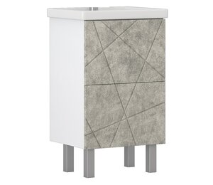 Изображение товара Тумба под раковину Vigo Geometry 500-0-2 (Фостер) tn.bsf.GEO.FOS.50.2Y бетон, 50 см, напольная, бетон/белая