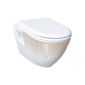 Изображение товара Унитаз Creavit TP Decor TP325.001T0, TP325-11CB00E-NA00, подвесной, белый, декор золото круги