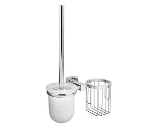 Изображение товара Держатель освежителя воздуха и ершик для унитаза WasserKraft Lippe, K-6535. хром/серый