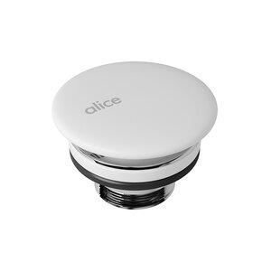 Изображение товара Донный клапан Alice PIL00609, неперекрываемый, белый матовый