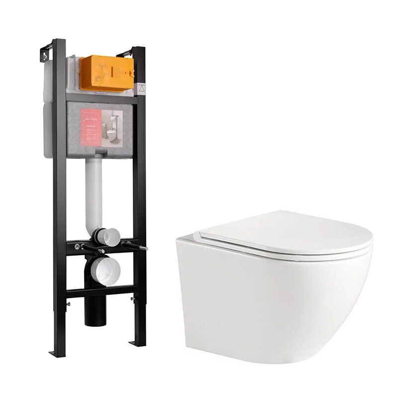 Изображение товара Инсталляция Jacob Delafon с безободковым унитазом BelBagno и сиденьем микролифт