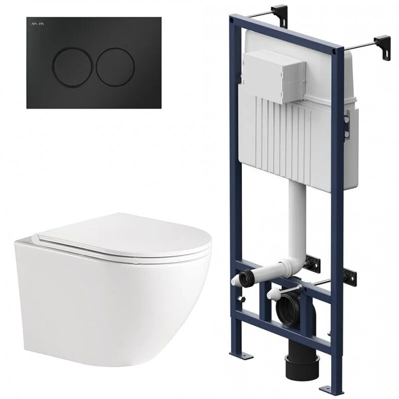 Изображение товара Инсталляция для унитаза BelBagno с безободковой чашей и микролифтом