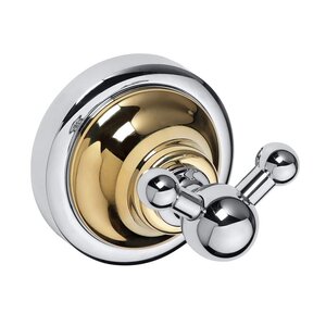 Изображение товара Крючок двойной Bemeta Retro 144206038, 6.5 x 6.5 x 6.5 см, хром/золото