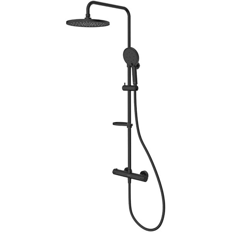 Изображение товара Душевая система Milardo Ideal Spa ILSBLTHM89, со смесителем, термостатическая, черный матовый