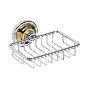 Изображение товара Мыльница прямоугольная Bemeta Retro 144208168, 14 x 14.2 x 6.5 см, хром/золото