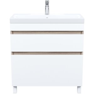 Изображение товара Тумба с раковиной Iddis Zodiac ZOD8ABFi95K, 80 см, напольная, белый матовый/дерево