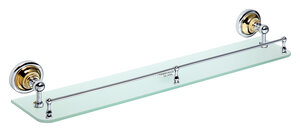 Изображение товара Полка стеклянная Bemeta Retro 144202268 60 x 12 x 9 см с бортиком, хром/золото