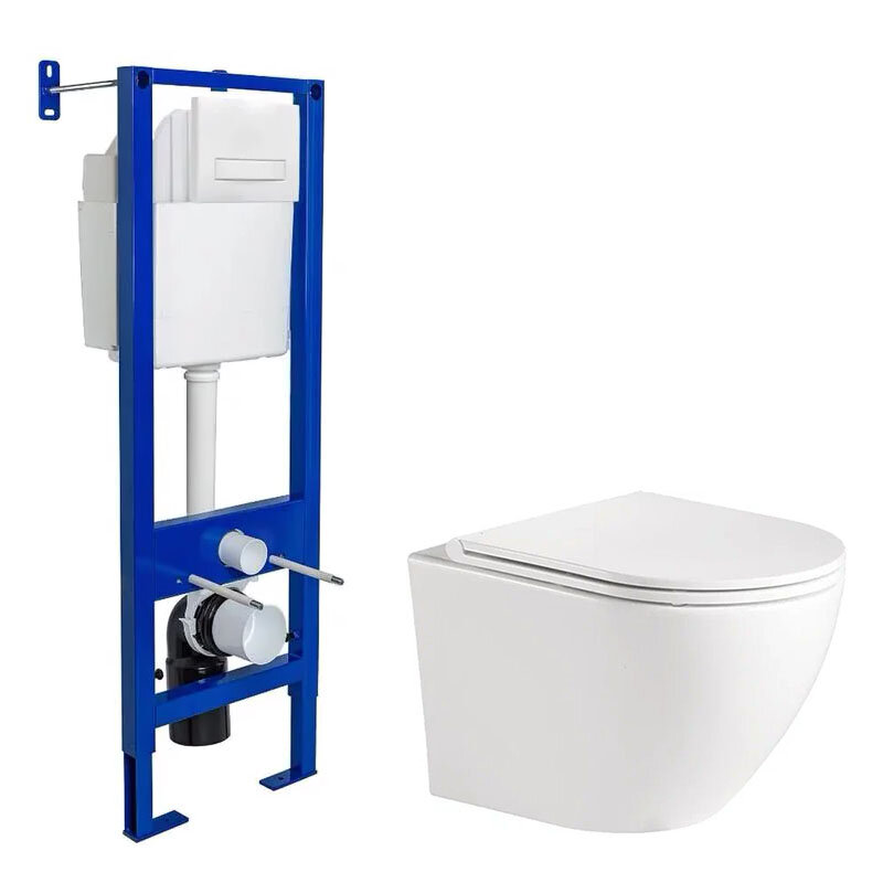 Изображение товара Инсталляция Berges Atom Line с безободковым унитазом BelBagno и крышкой с микролифтом