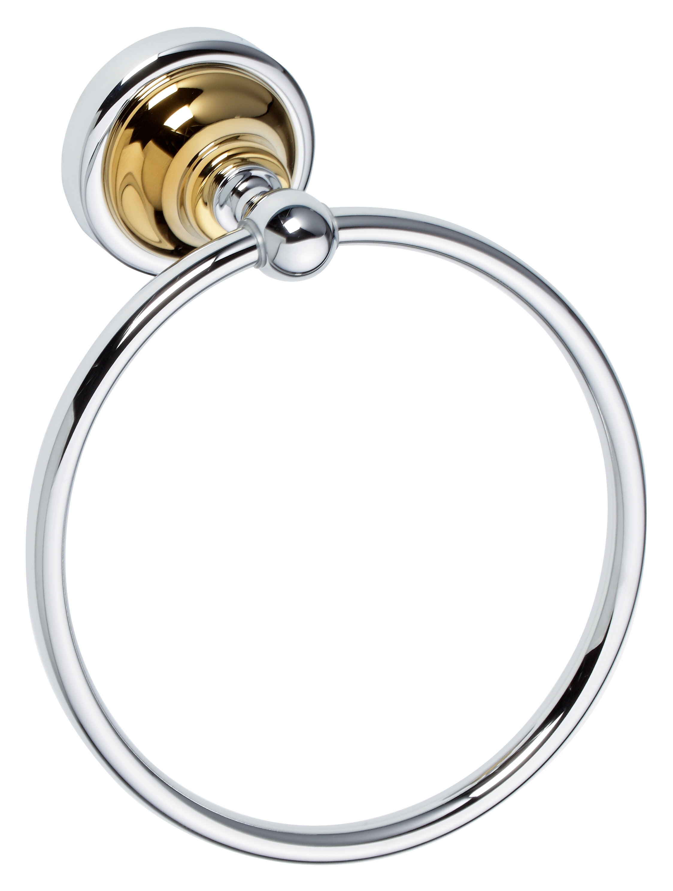 Изображение товара Полотенцедержатель-кольцо Bemeta Retro 144204068, 16 см, хром/золото