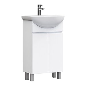 Изображение товара Тумба под раковину Vigo Wing 50 см напольная белая из ЛДСП с доводчиком