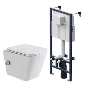 Изображение товара Инсталляция Am.Pm ProC с безободковым унитазом BelBagno Due, сиденье микролифт, I012707/BB3103CHR-BS/SC