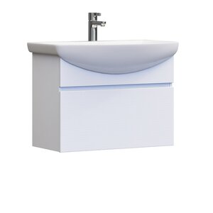 Изображение товара Тумба под раковину Vigo Wing 700-0-1 (Балтика) белая 70 см подвесная для ванной