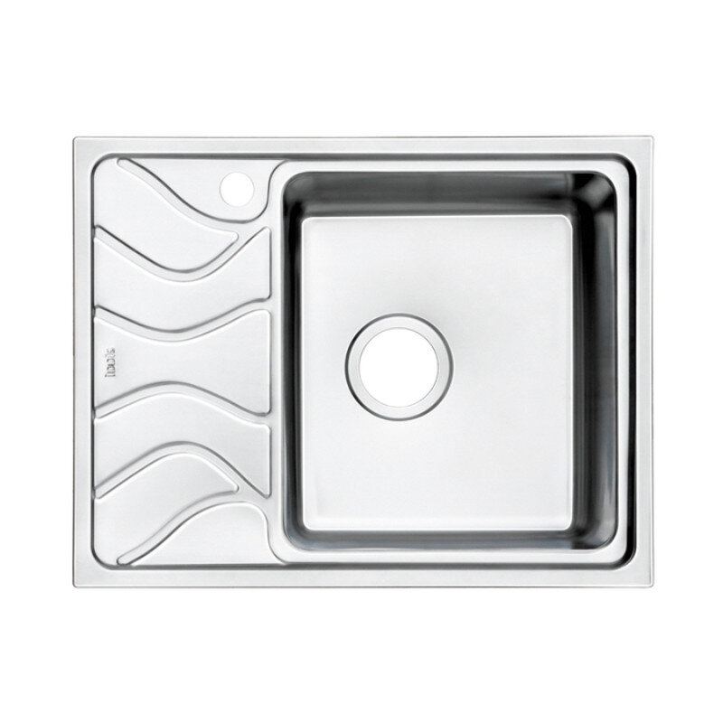 Изображение товара Мойка кухонная Iddis Reeva REE61SRi77, 61.5 см, нержавеющая сталь, крыло слева, цвет сталь матовая