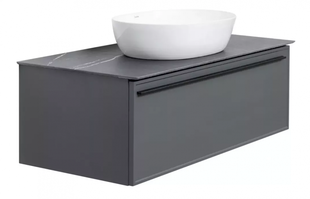 Изображение товара Комплект мебели для ванной с раковиной La Fenice Elba 90 см подвесной серый