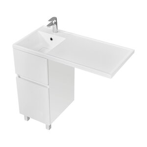 Изображение товара Тумба под раковину Aquaton Лайн 1A232201LF010, 40 см, для установки со стиральной машиной, цвет белый глянец