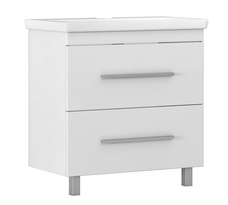 Изображение товара Тумба под раковину Vigo Land 800-0-2 Como 021 80 см белая напольная мебель для ванной