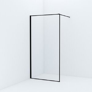 Изображение товара Душевая стенка Iddis Slide SLI8BS1i23, 100 см, свободный вход, стекло прозрачное, профиль черный матовый