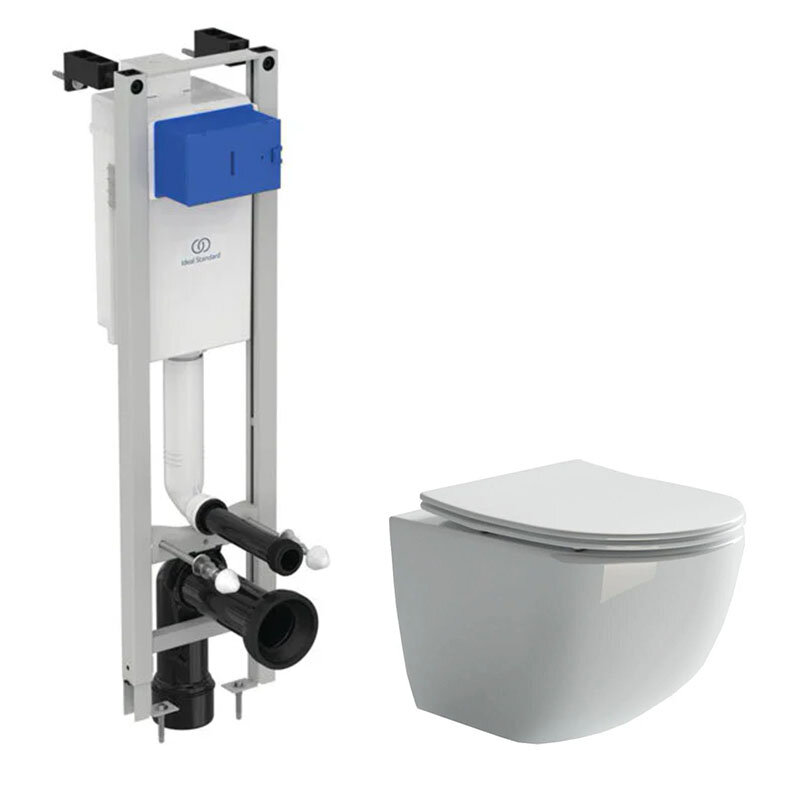 Изображение товара Инсталляция Ideal Standard с безободковым унитазом Ceramicanova Forma Rimless, сиденье микролифт, E233267/CN3009, сантехфарфор
