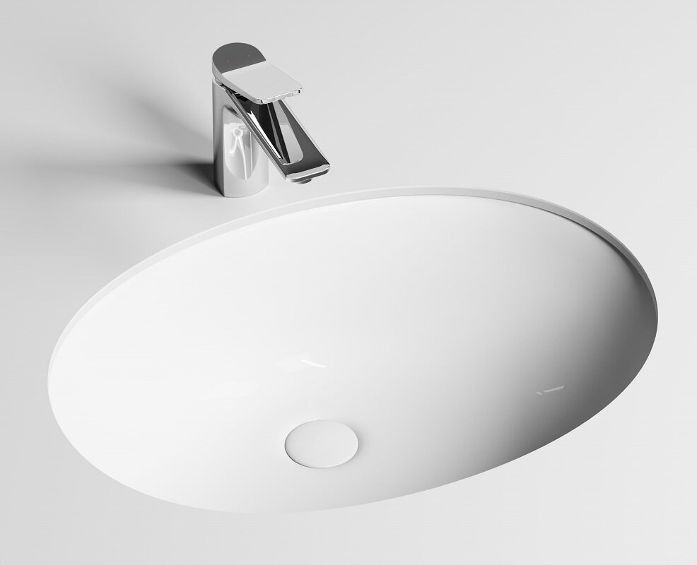 Изображение товара Раковина Ceramicanova Element CN6076 52 см из фарфора белая для ванной и кухни