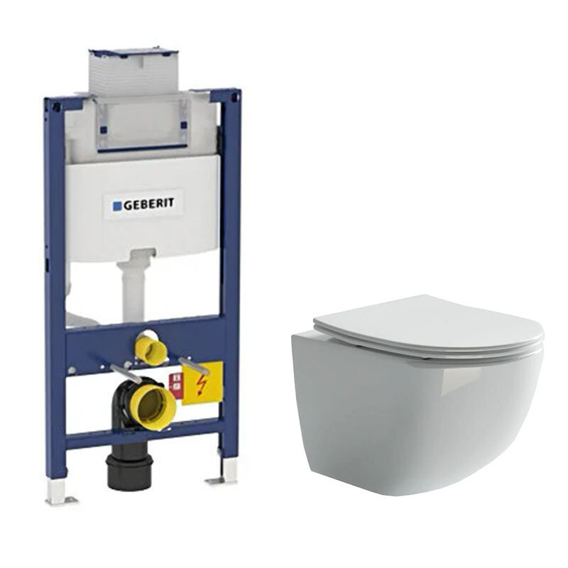 Изображение товара Инсталляция Geberit Omega с безободковым унитазом Ceramicanova Forma Rimless и сиденьем микролифт