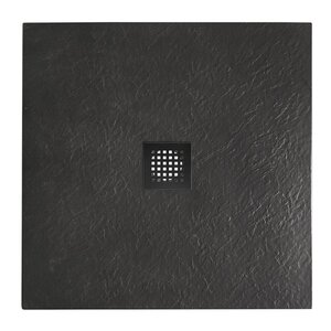 Изображение товара Душевой поддон BelBagno низкий квадратный 90x90 см черный матовый искусственный камень