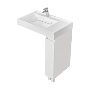 Изображение товара Тумба под раковину Aquaton Лайн 1A232301LF010, 20 см, для установки со стиральной машиной, цвет белый глянец