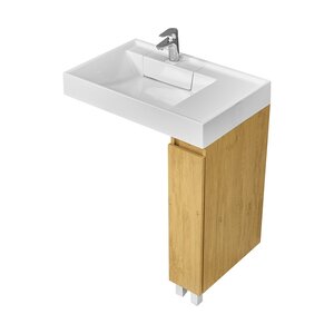 Изображение товара Тумба под раковину Aquaton Лайн 1A232301LFDK0, 20 см, для установки со стиральной машиной, цвет дуб каменный