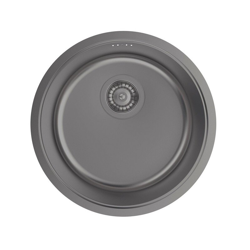 Изображение товара Кухонная мойка Iddis Edifice EDI42G0i77 из нержавеющей стали, диаметр 42,5 см, графит матовый