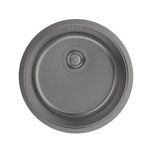 Изображение товара Кухонная мойка Iddis Edifice EDI42G0i77 из нержавеющей стали, диаметр 42,5 см, графит матовый