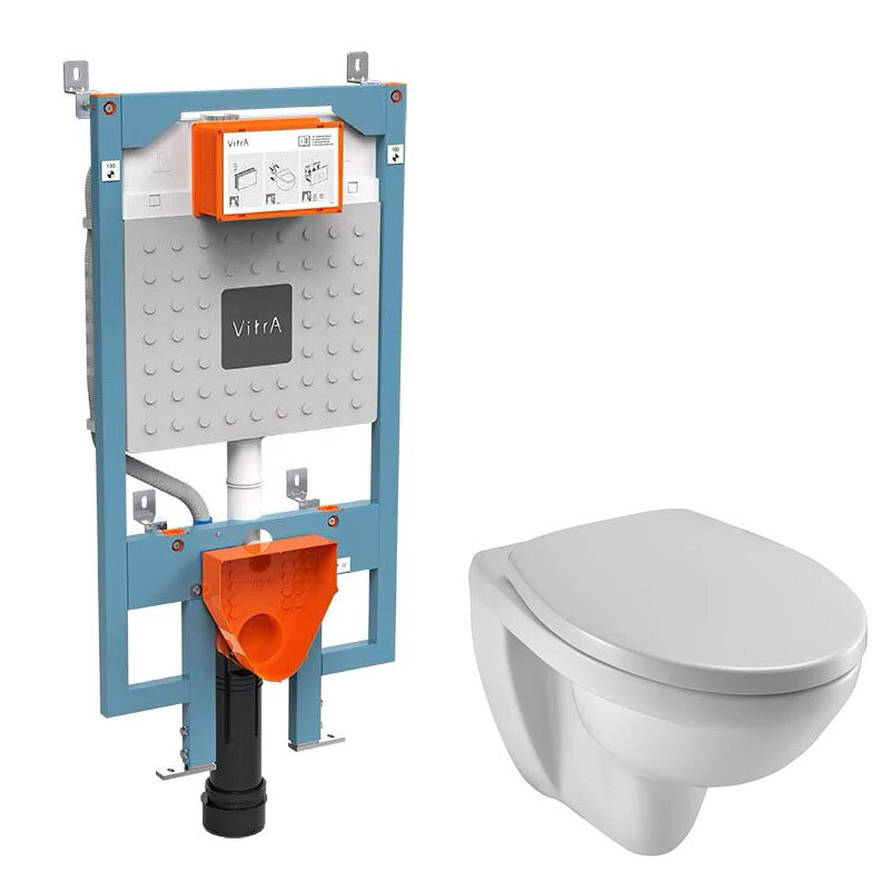 Изображение товара Инсталляция Vitra V-Fix Prime с безободковым унитазом Jacob Delafon Patio, сиденье микролифт, 768-5800-01/E4187-00/017503 Изображение товара Инсталляция Vitra V-Fix Prime с безободковым унитазом Jacob Delafon Patio, сиденье микролифт, 768-5800-01/E4187-00/017503
