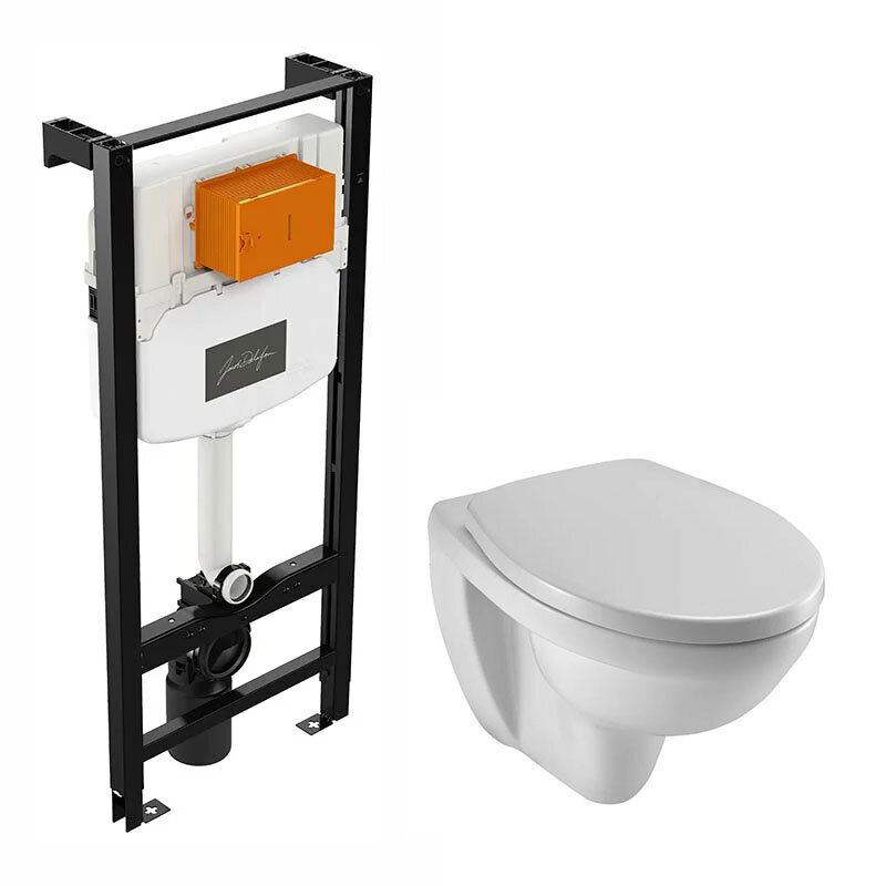 Изображение товара Инсталляция Jacob Delafon для подвесного унитаза с безободковой чашей и микролифтом, Франция