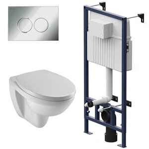 Изображение товара Инсталляция Am.Pm ProC с безободковым унитазом Jacob Delafon Patio, сиденье микролифт, клавиша смыва, I012707/E4187-00/017503/I070151