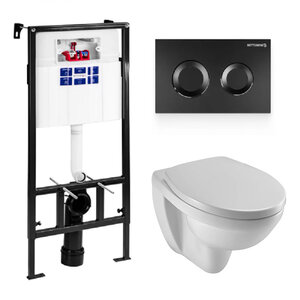 Изображение товара Инсталляция Bettoserb Sava Fix Slim с безободковым унитазом Jacob Delafon Patio, сиденье микролифт, клавиша смыва, SET40006467/E4187-00/017503