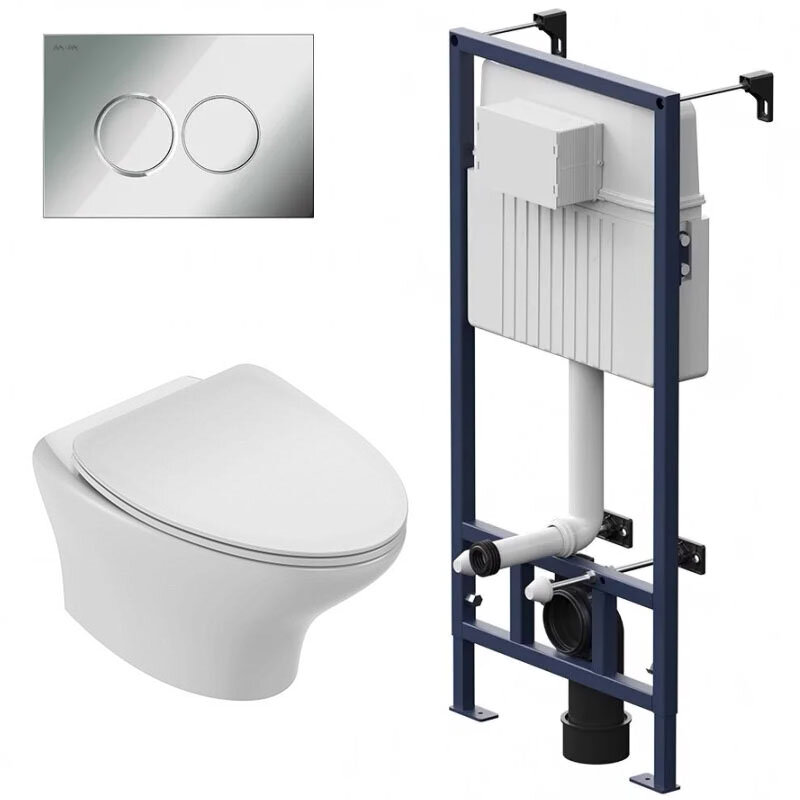 Изображение товара Инсталляция Am.Pm ProC с безободковым унитазом Jacob Delafon Nouvelle Vague, микролифт, быстрый сли