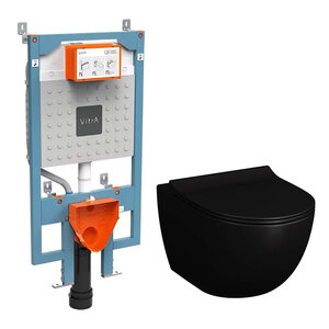 Изображение товара Инсталляция Vitra V-Fix Prime с безободковым унитазом Vitra Sento, сиденье микролифт, 768-5800-01/7748B083-0101/120-083-009
