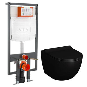 Изображение товара Инсталляция Vitra с безободковым унитазом Vitra Sento, сиденье микролифт, 748-5800-01/7748B083-0101/120-083-009