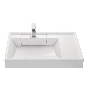 Изображение товара Раковина Aquaton Рейн 1A72113KRW010, 80 см, литьевой мрамор, левая, белая