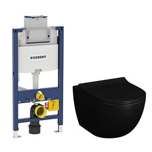 Изображение товара Инсталляция Geberit Omega с безободковым унитазом Vitra Sento, сиденье микролифт, 111.030.00.2/7748B083-0101/120-083-009