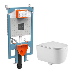 Изображение товара Инсталляция Vitra V-Fix Prime с безободковым унитазом Berges Tornas Rimless, сиденье микролифт, 768-5800-01/082137