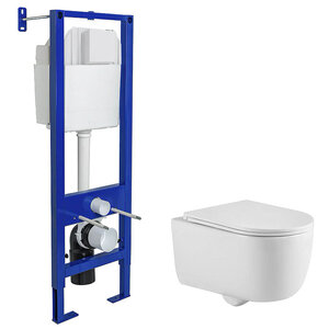 Изображение товара Инсталляция Berges Atom с безободковым унитазом Berges Tornas Rimless, сиденье микролифт, 040330/082137