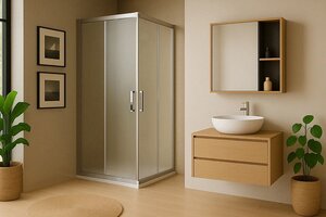 Изображение товара Душевой уголок Royal Bath RB90HPD-C-ST, 90 х 90 см, стекло матовое, профиль сатин