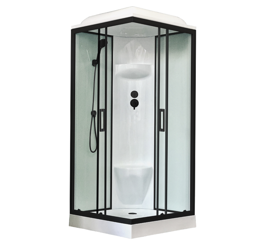 Изображение товара Душевая кабина Royal Bath RB80HP6-WT-BL 80x80 см с низким поддоном и крышей