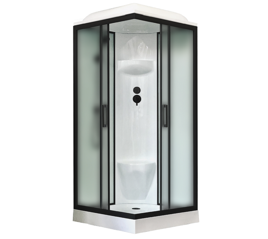 Изображение товара Душевая кабина Royal Bath RB90HP6-WC-BL 90x90 см стекло матовое черный профиль