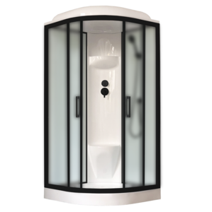 Изображение товара Душевая кабина Royal Bath RB100HK6-WC-BL, 100 x 100 см, стекло белое/матовое, профиль черный