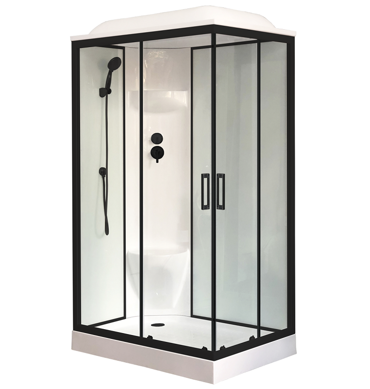 Изображение товара Душевая кабина Royal Bath RB8120HP6-WT-BL-L размер 120x80 см с низким поддоном