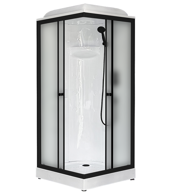 Изображение товара Душевая кабина Royal Bath RB90HP1-M-BL 90x90 см с матовым стеклом и черным профилем