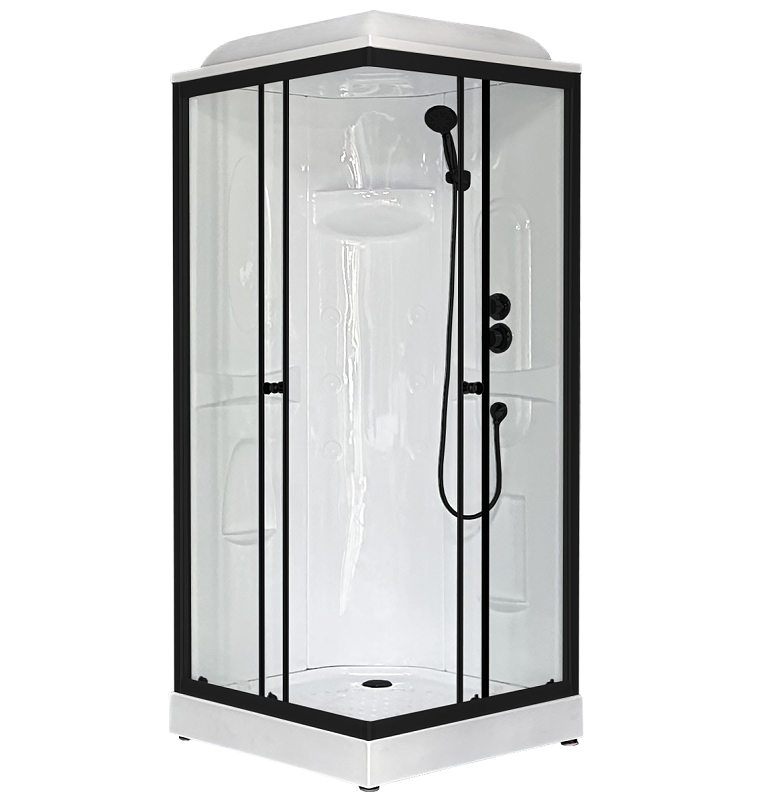 Изображение товара Душевая кабина Royal Bath RB90HP1-T-BL, 90x90 см, стекло прозрачное, профиль черный