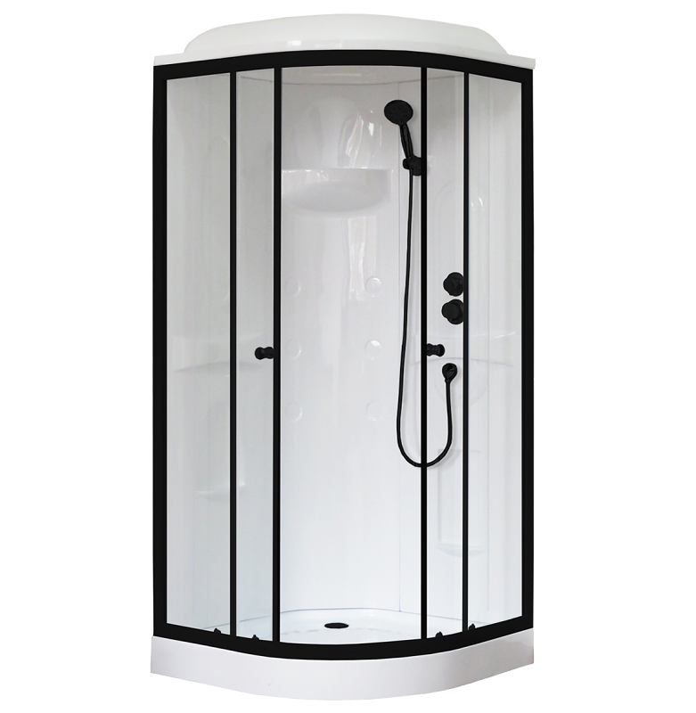 Изображение товара Душевая кабина Royal Bath RB90HK1-T-BL 90x90 см черный профиль прозрачное стекло