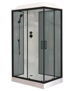 Изображение товара Душевая кабина Royal Bath RB8120HP6-GT-BL-L/RB8120HP6-GT-BL-R 120x80 см с раздвижной дверью и крыше